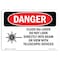 Signmission OSHA Danger, Class IIIa Laser Do Not Look Into Beam, 14in X 10in Aluminum, 10" W, 14" L, Landscape OS-DS-A-1014-L-1416 - alternate 1